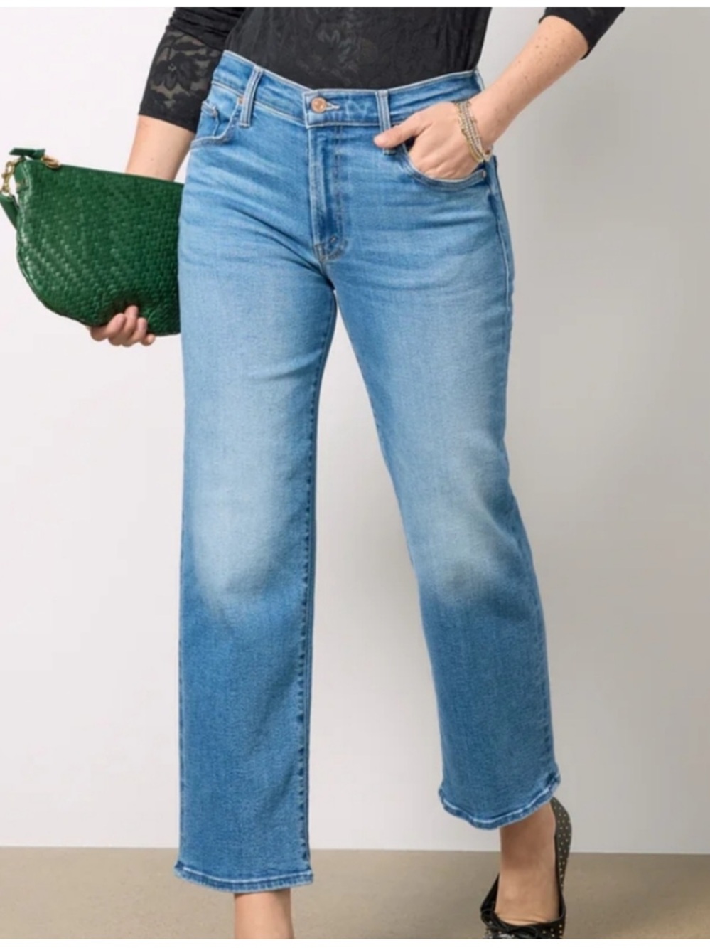 MOTHER The Rambler Zip Flood Straight-Leg Jeans with Raw Hem